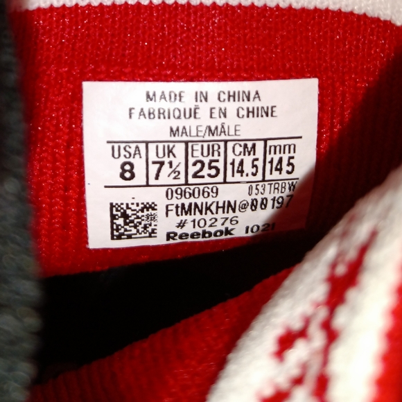 🆕 Reebok | Kids Red Pull On Sock Liner Sneakers Size 8 - Picture 11 of 12